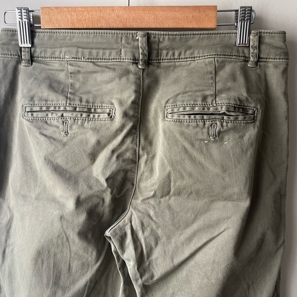 Chino by Anthropologie Women's Pants Ribbon Side Stripe Size 27 Relaxed Green - Picture 4 of 10